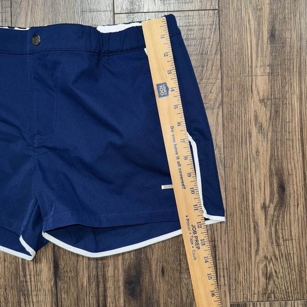 Parke & Ronen Men's Blue W/ White Trim Mesh Lined Swim Shorts Size 32 Pockets